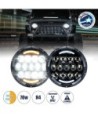 GloboStar® 85415 Σετ 2 x Φανάρια JEEP WRANGLER 6.9' Ιντσών Βασικού Φωτισμού H-L με DRL & Φλας LED CREE CXB COB 70W 7000lm DC 9-60V Αδιάβροχα IP67 Πορτοκαλί & Ψυχρό Λευκό 6000K